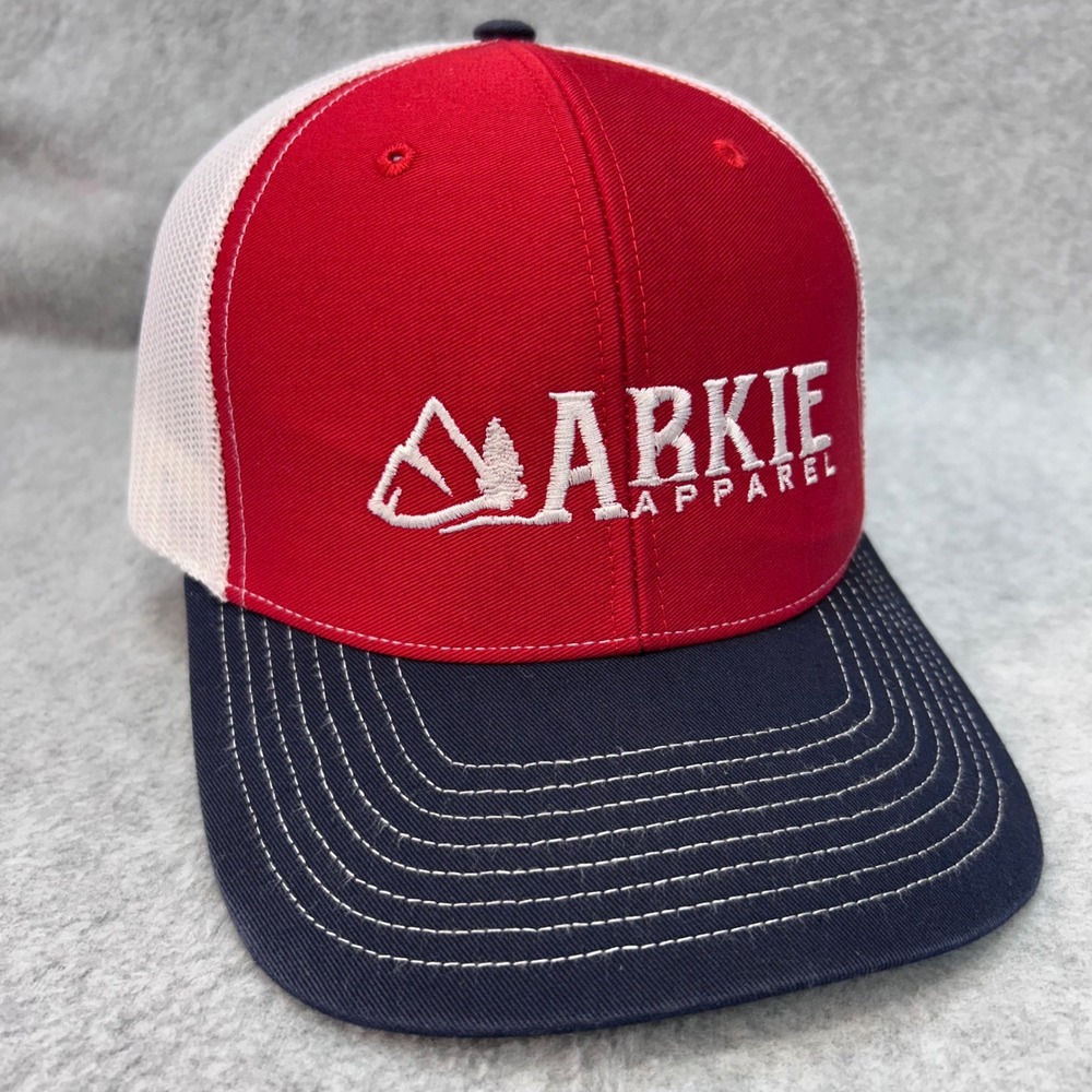 Arkie Apparel Unisex Red Richardson Trucker Hat Snapback Mesh Style 112 OSFA
